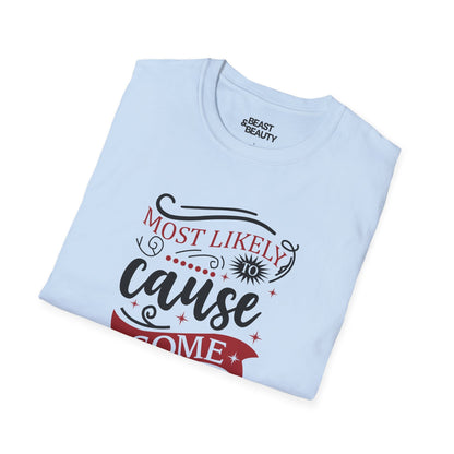 most likely to cause some drama christmas t-shirt t-shirt uk Christmas gift idea image 6