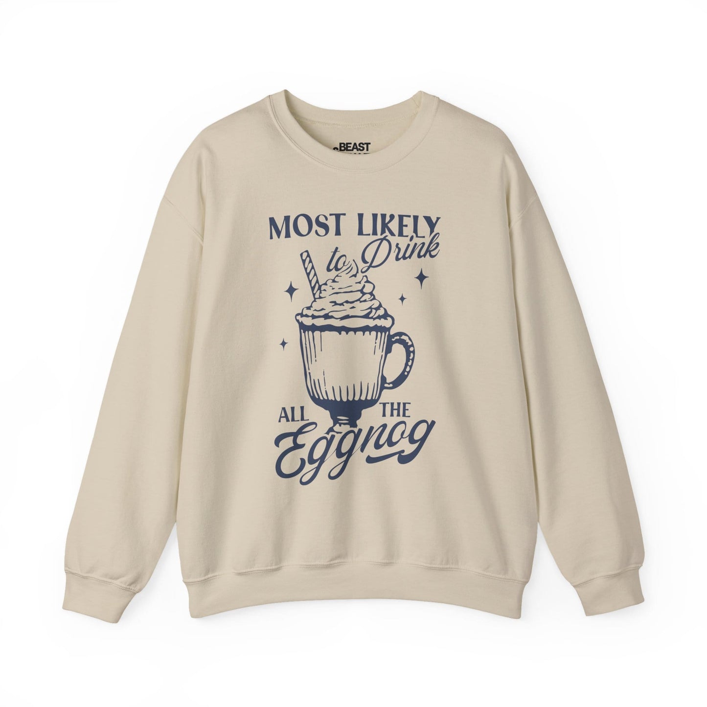 most likely to drink all the eggnog christmas sweatshirt sand sweatshirt uk Christmas gift idea