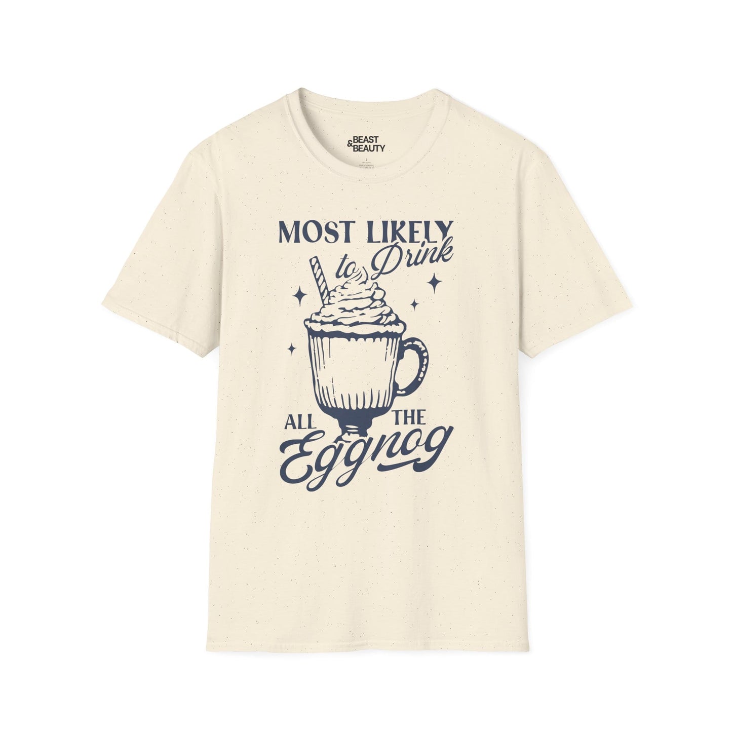 most likely to drink all the eggnog christmas t-shirt natural t-shirt uk Christmas gift idea