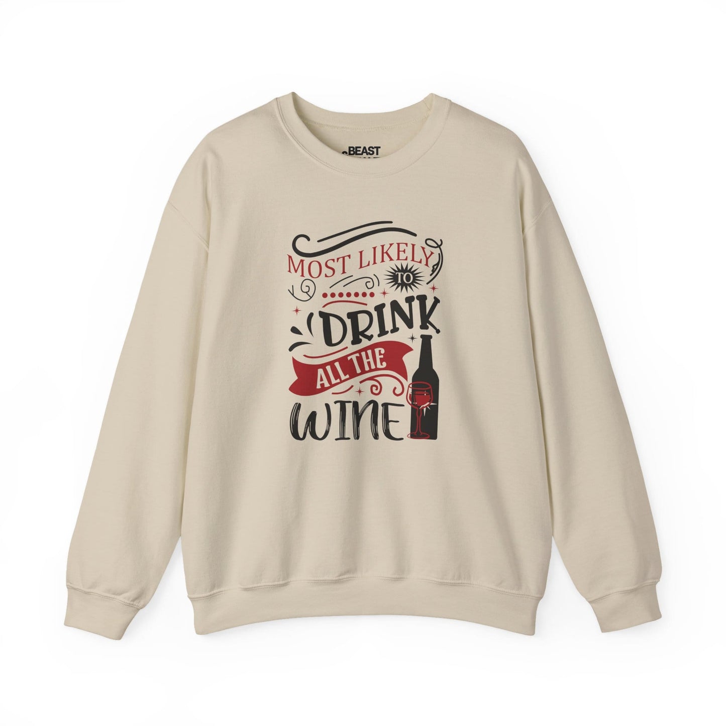 most likely to drink all the wine christmas sweatshirt sand sweatshirt uk Christmas gift idea