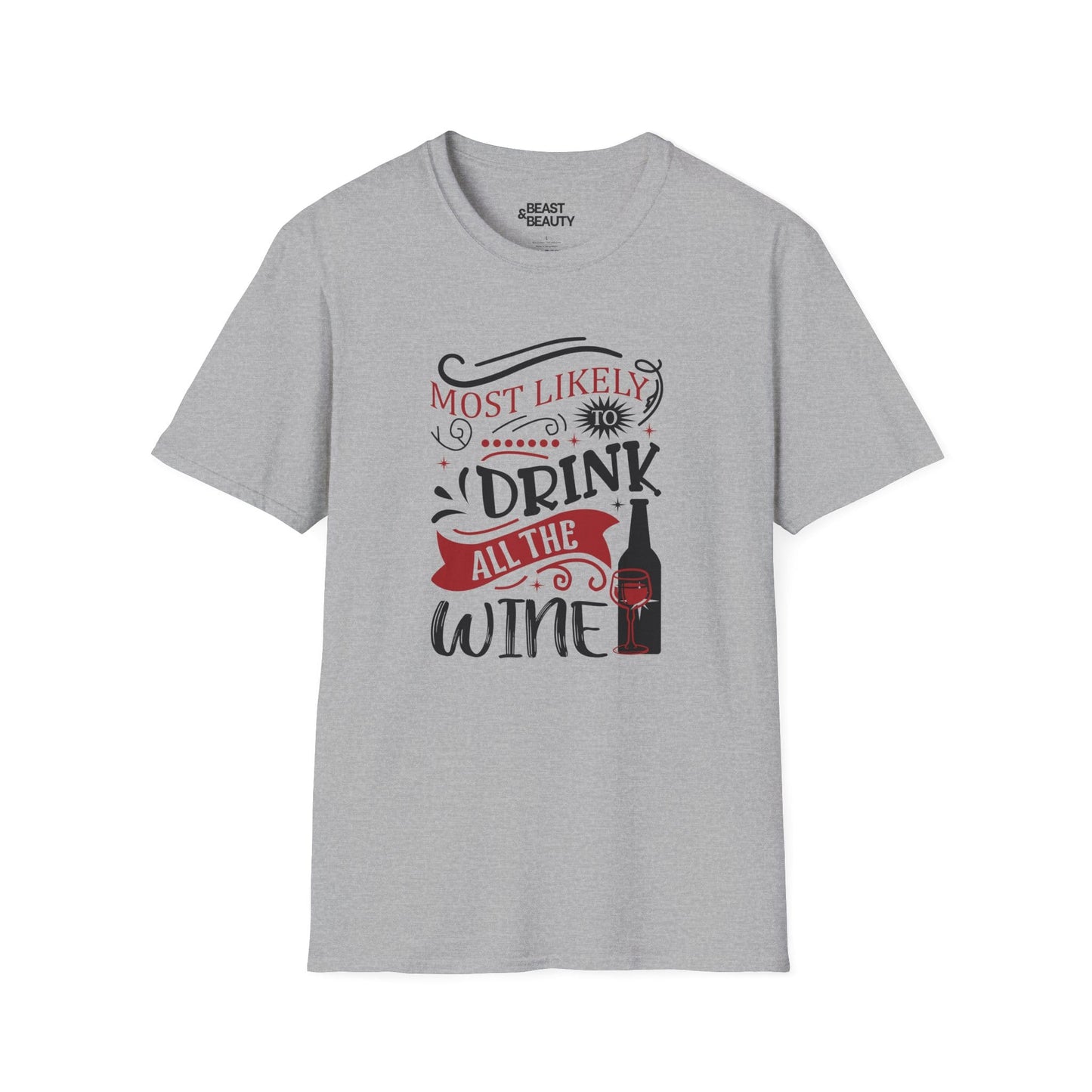 most likely to drink all the wine christmas t-shirt sport grey t-shirt uk Christmas gift idea