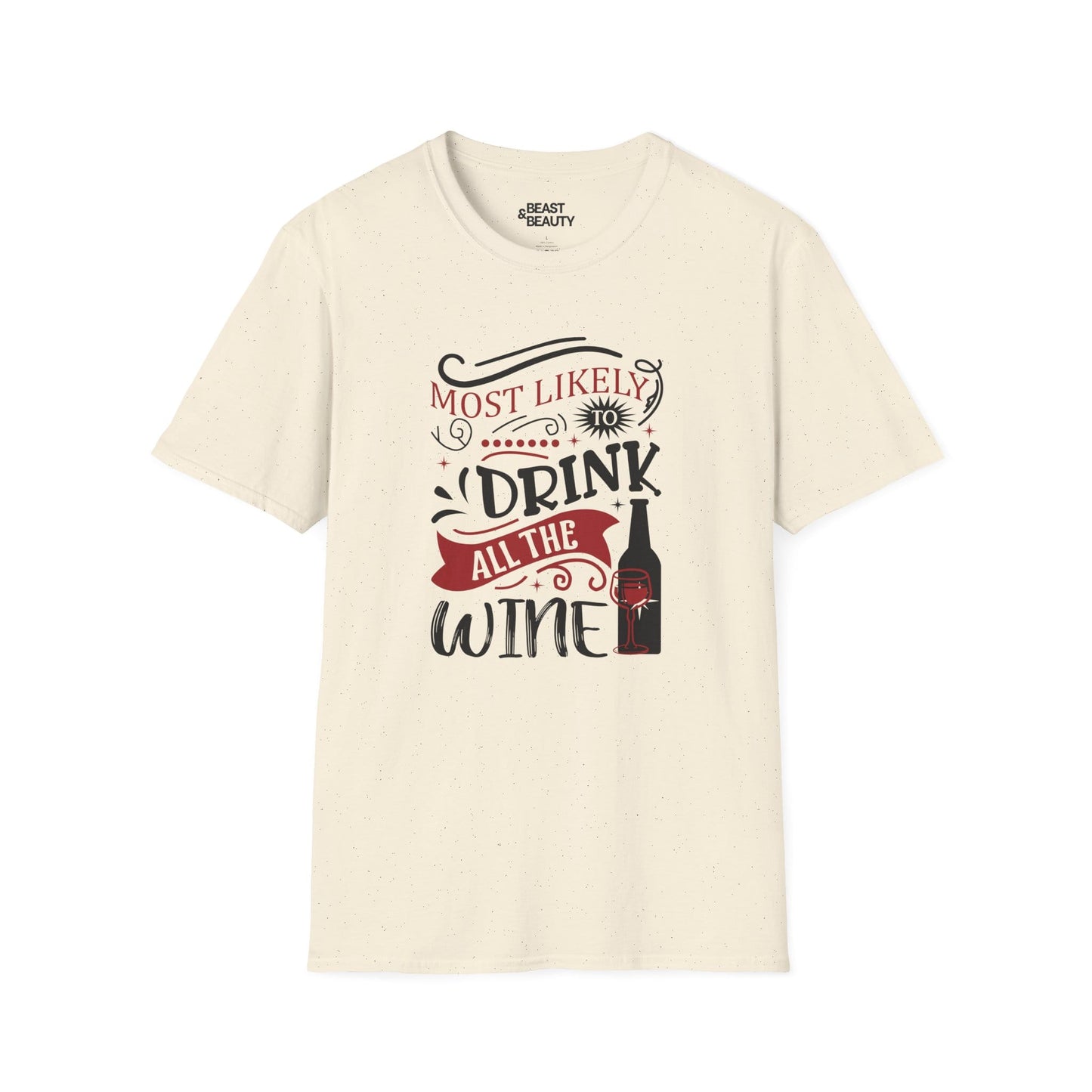 most likely to drink all the wine christmas t-shirt natural t-shirt uk Christmas gift idea
