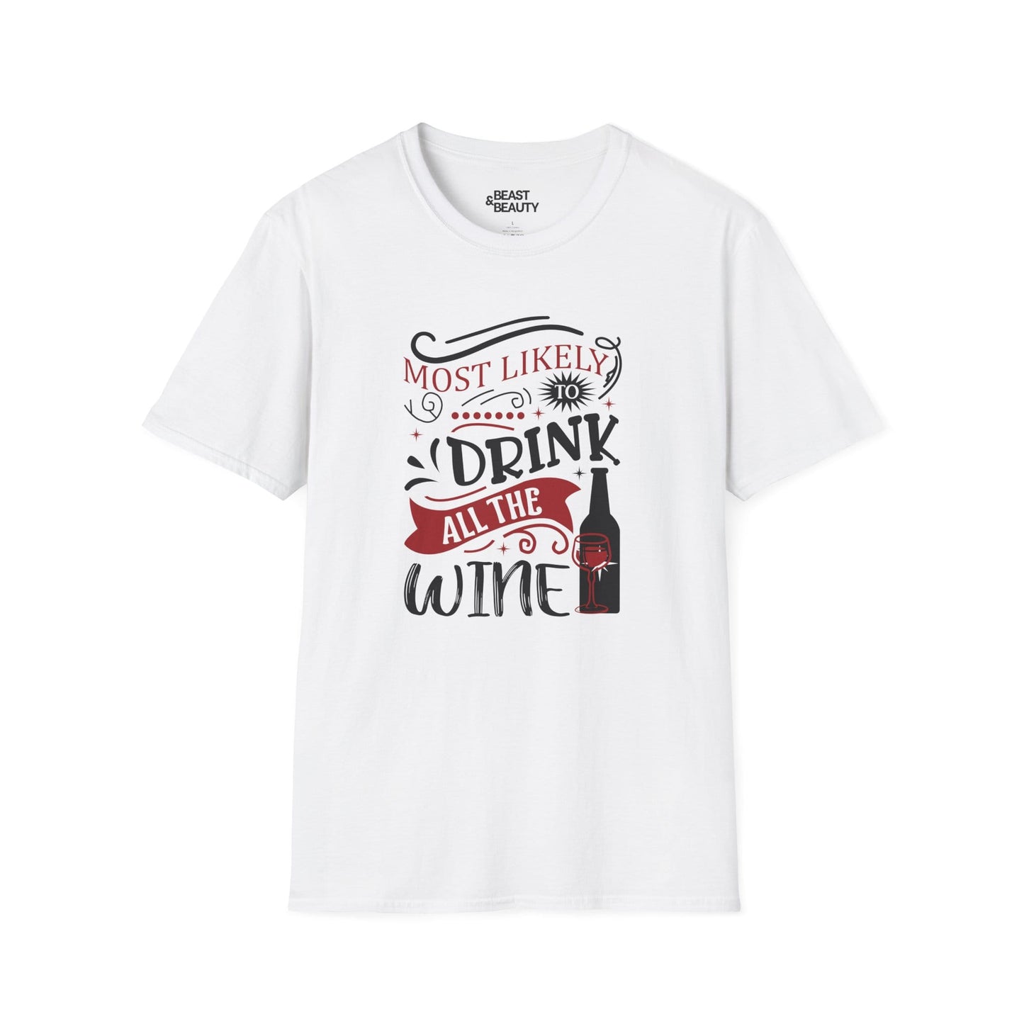 most likely to drink all the wine christmas t-shirt white t-shirt uk Christmas gift idea