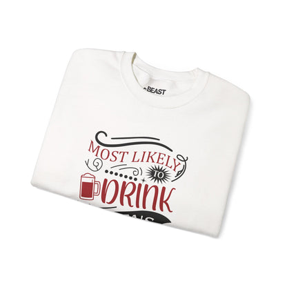 most likely to drink santa s beer christmas sweatshirt sweatshirt uk Christmas gift idea image 4