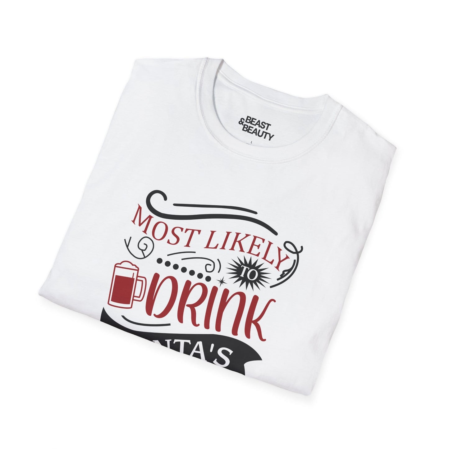 most likely to drink santa s beer christmas t-shirt t-shirt uk Christmas gift idea image 6