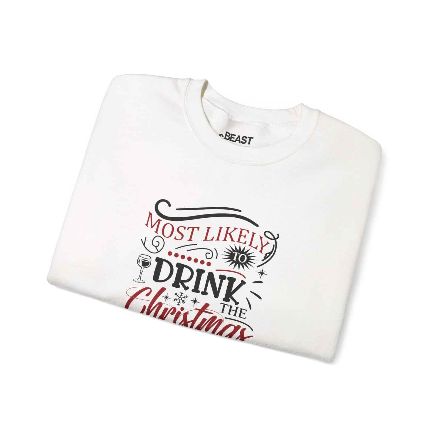 most likely to drink the christmas spirit sweatshirt sweatshirt uk Christmas gift idea image 4