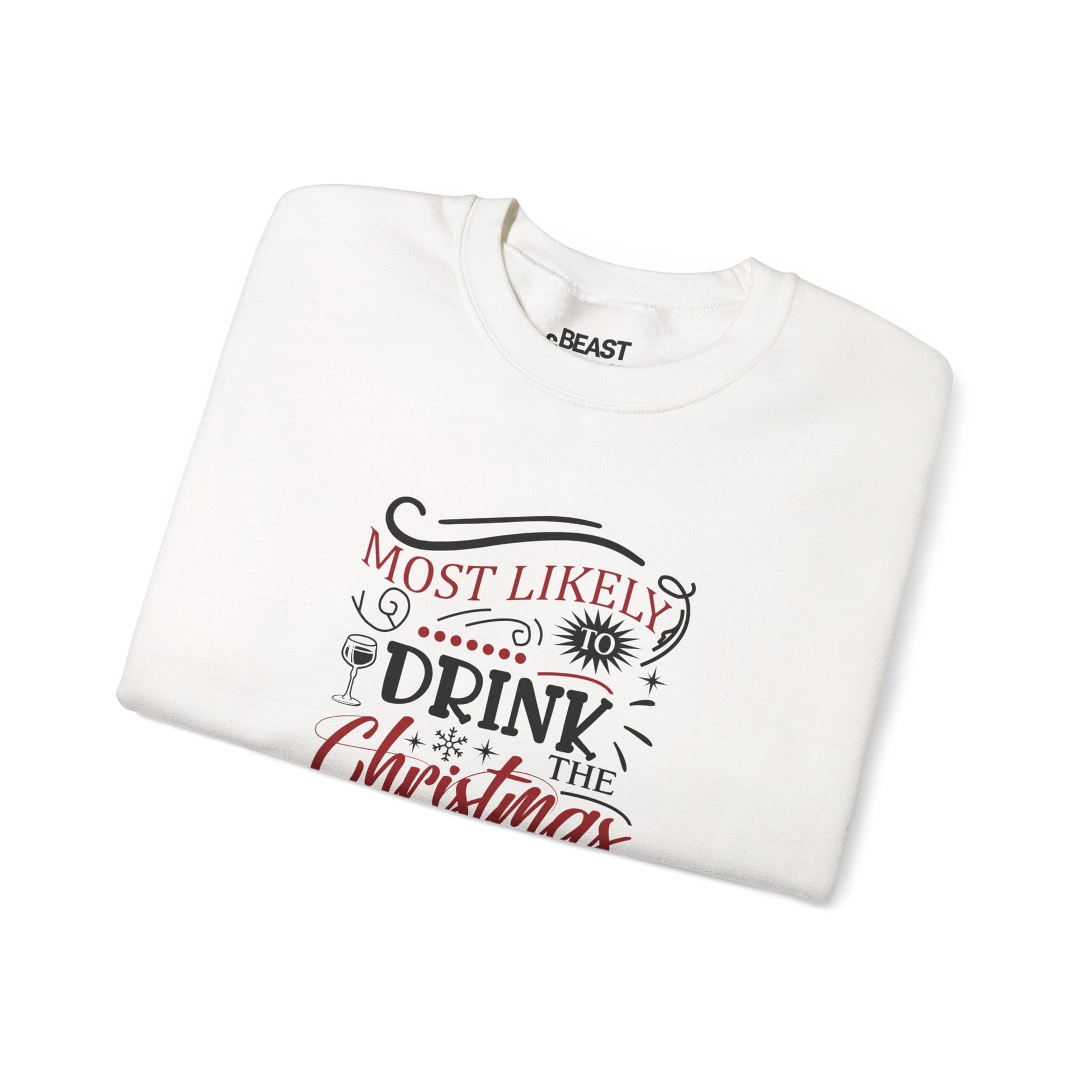 most likely to drink the christmas spirit sweatshirt sweatshirt uk Christmas gift idea image 4