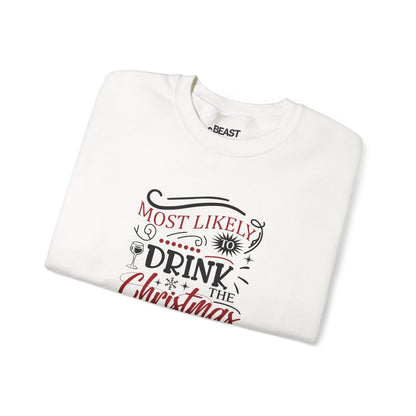 most likely to drink the christmas spirit sweatshirt sweatshirt uk Christmas gift idea image 4