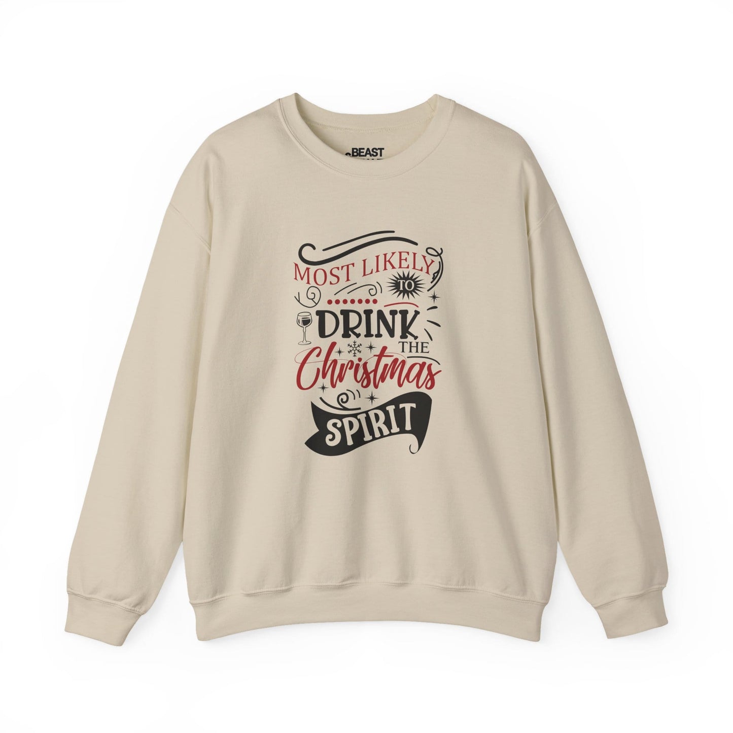 most likely to drink the christmas spirit sweatshirt sand sweatshirt uk Christmas gift idea