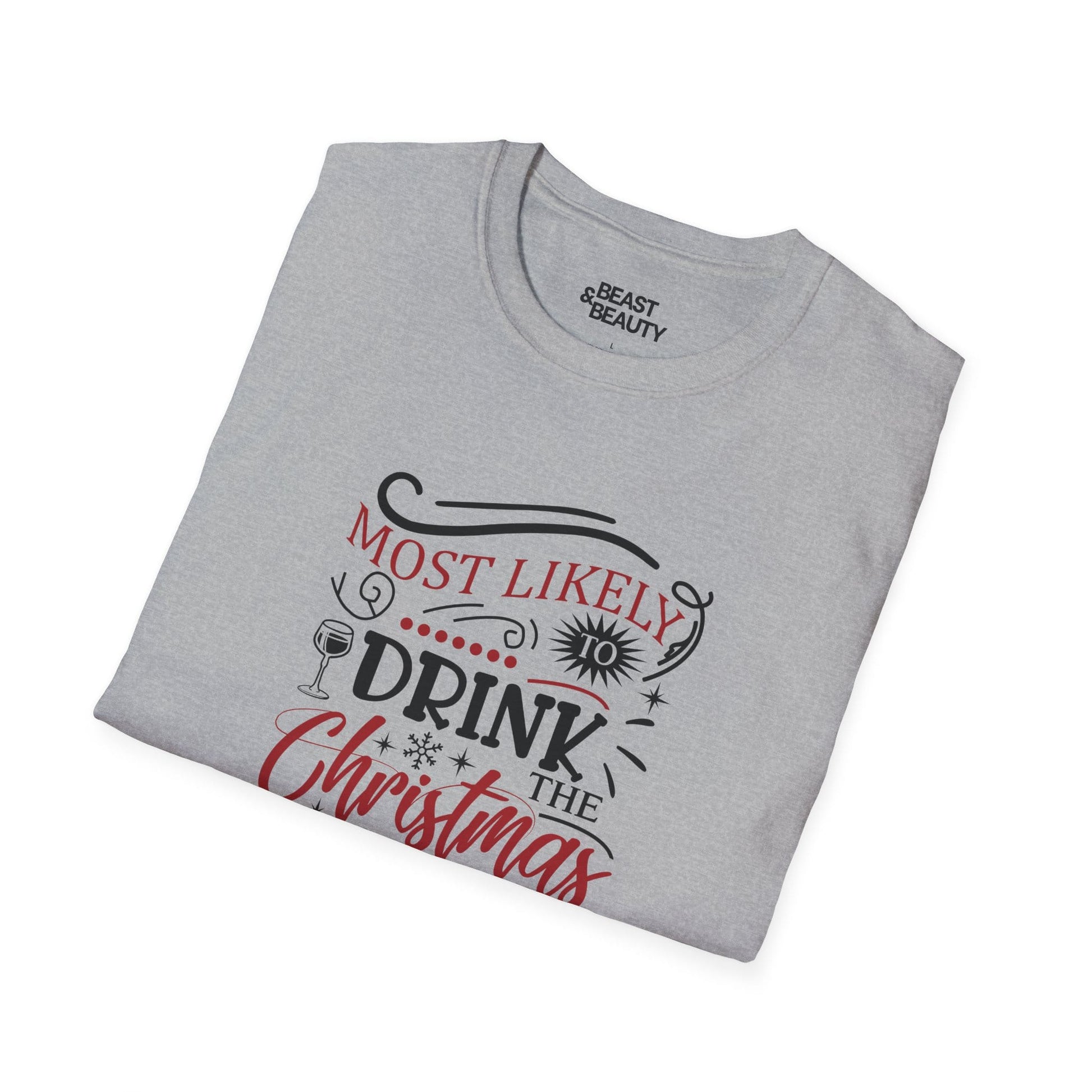 most likely to drink the christmas spirit t-shirt t-shirt uk Christmas gift idea image 6