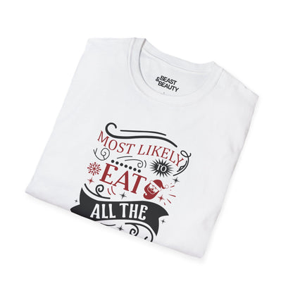 most likely to eat all the chocolate christmas t-shirt t-shirt uk Christmas gift idea image 6