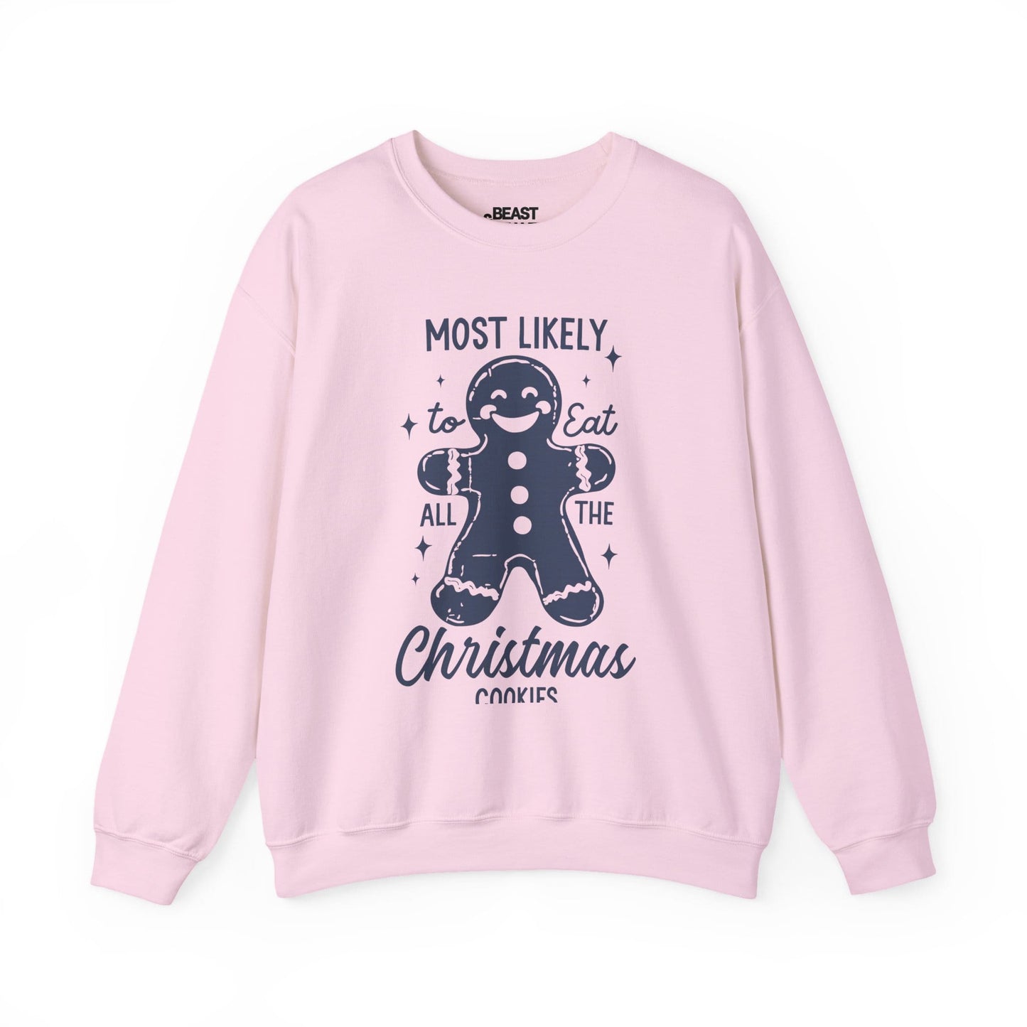 most likely to eat all the christmas cookies sweatshirt light pink sweatshirt uk Christmas gift idea