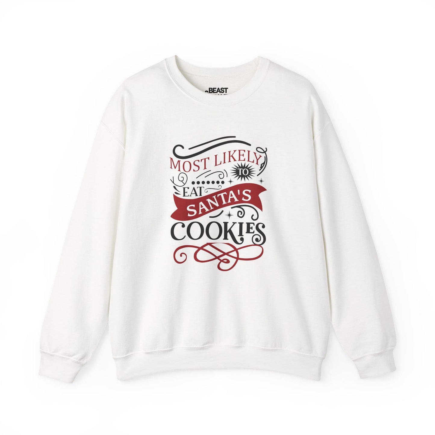 most likely to eat santa s cookies christmas sweatshirt white sweatshirt uk Christmas gift idea