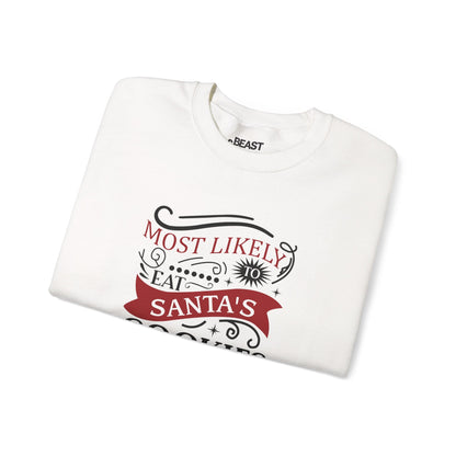 most likely to eat santa s cookies christmas sweatshirt sweatshirt uk Christmas gift idea image 4