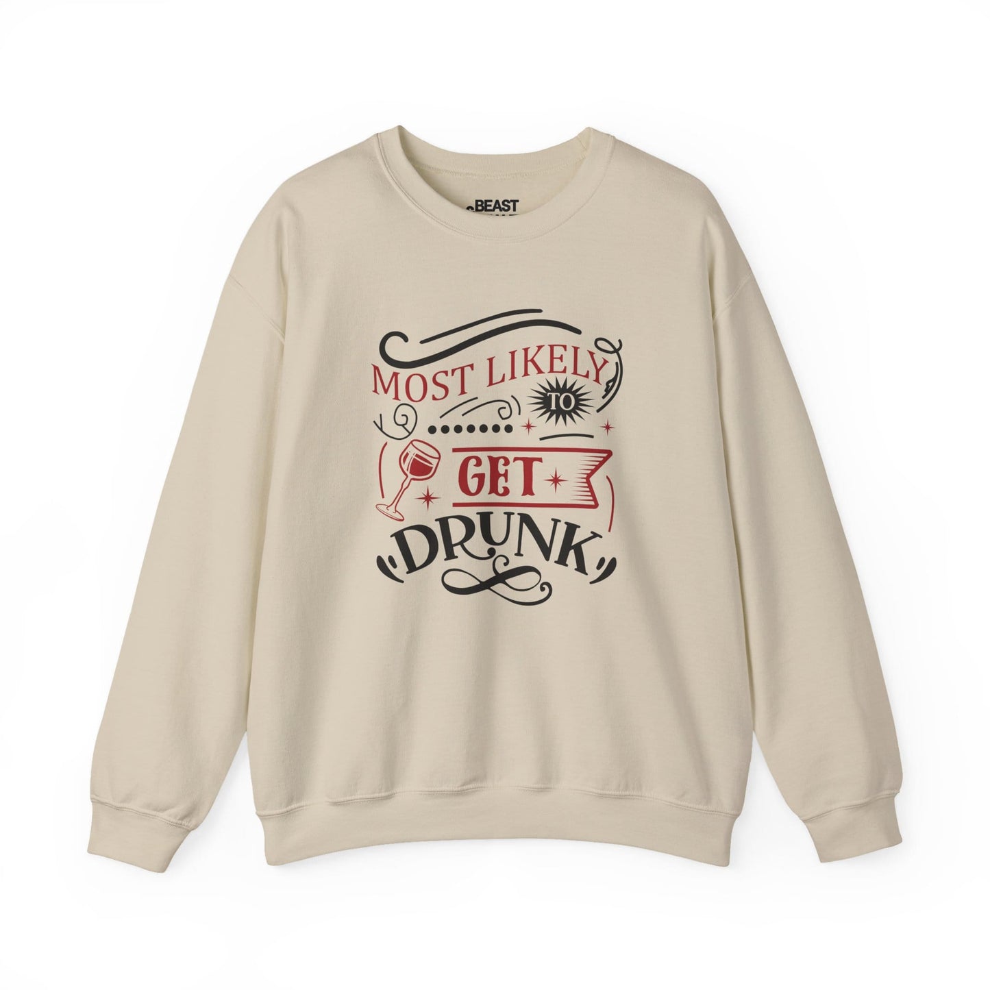 most likely to get drunk christmas sweatshirt sand sweatshirt uk Christmas gift idea