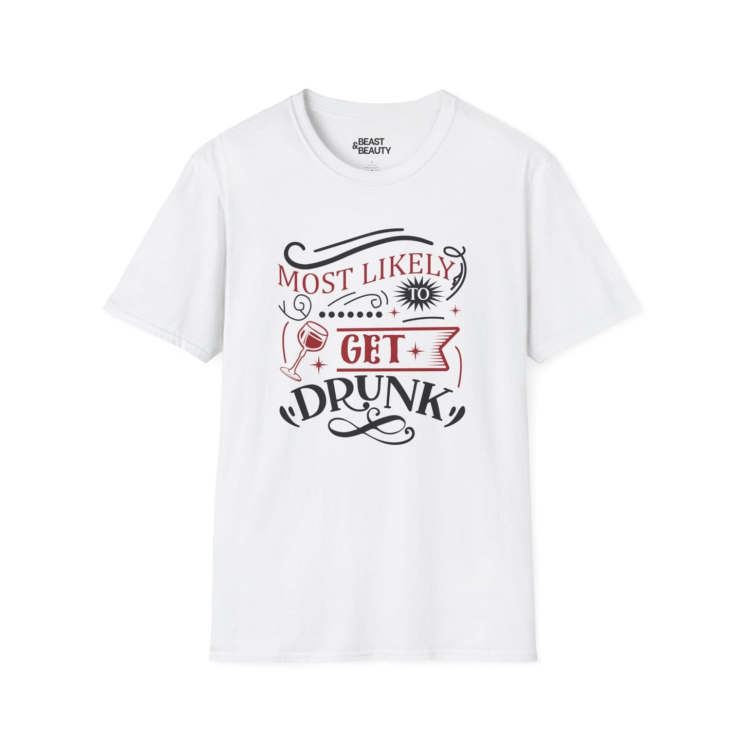 most likely to get drunk christmas t-shirt white t-shirt uk Christmas gift idea