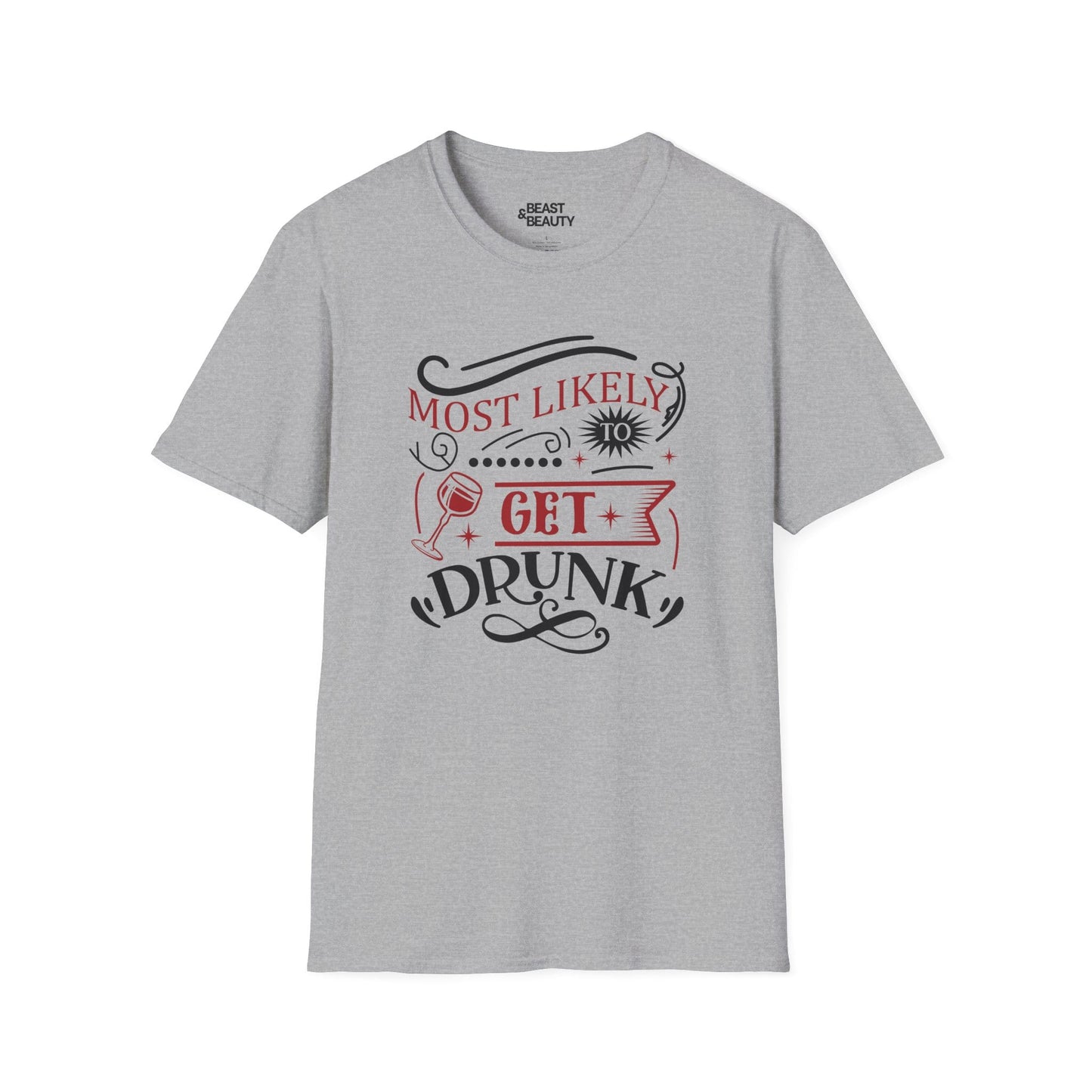 most likely to get drunk christmas t-shirt sport grey t-shirt uk Christmas gift idea
