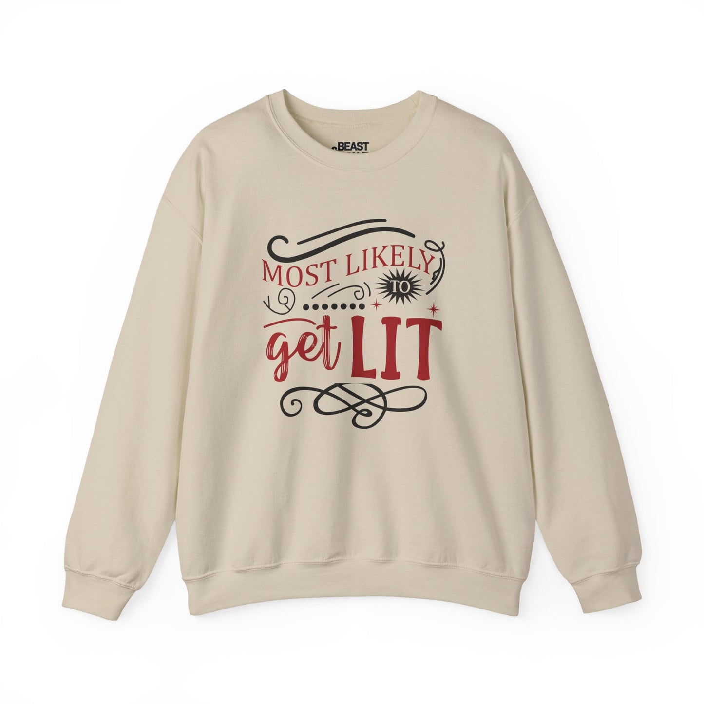 most likely to get lit christmas sweatshirt sand sweatshirt uk Christmas gift idea