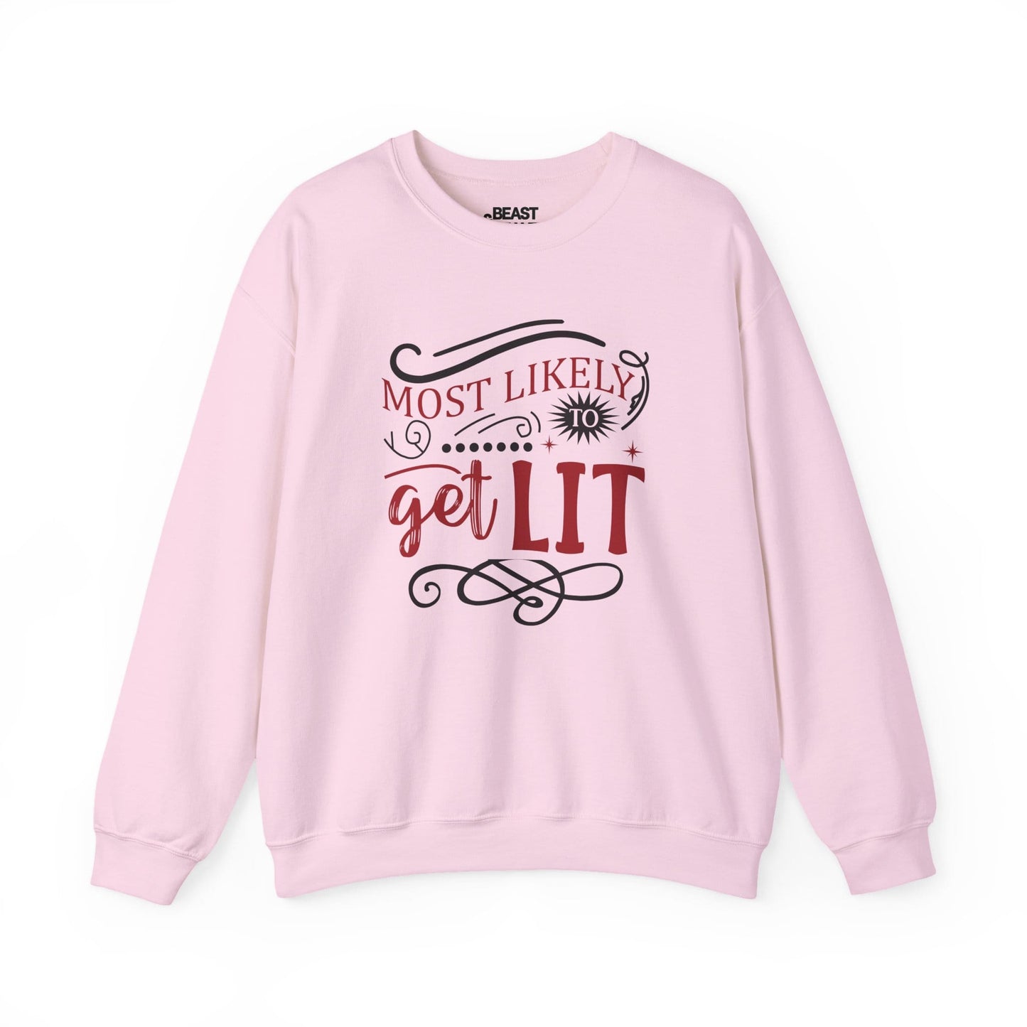most likely to get lit christmas sweatshirt light pink sweatshirt uk Christmas gift idea