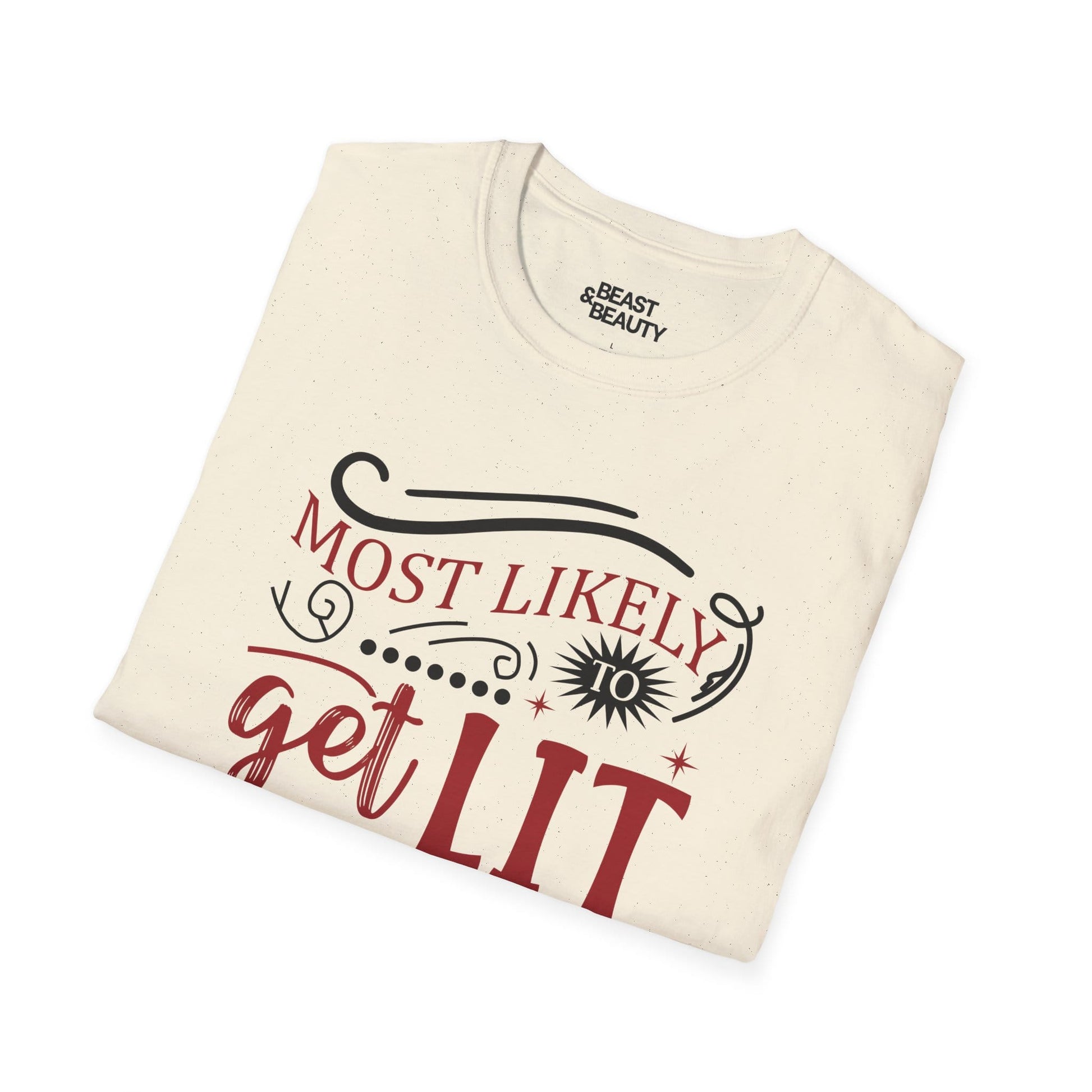most likely to get lit christmas t-shirt t-shirt uk Christmas gift idea image 6