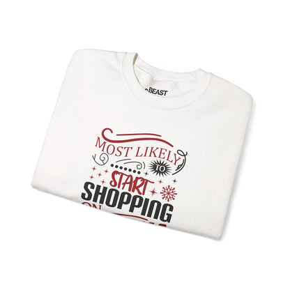 most likely to start shopping on christmas eve sweatshirt sweatshirt uk Christmas gift idea image 4