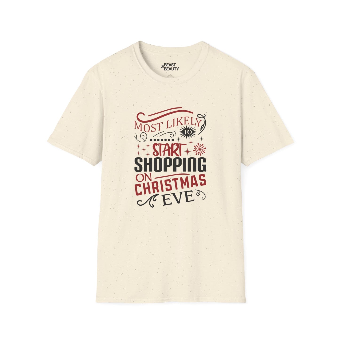 most likely to start shopping on christmas eve t-shirt natural t-shirt uk Christmas gift idea