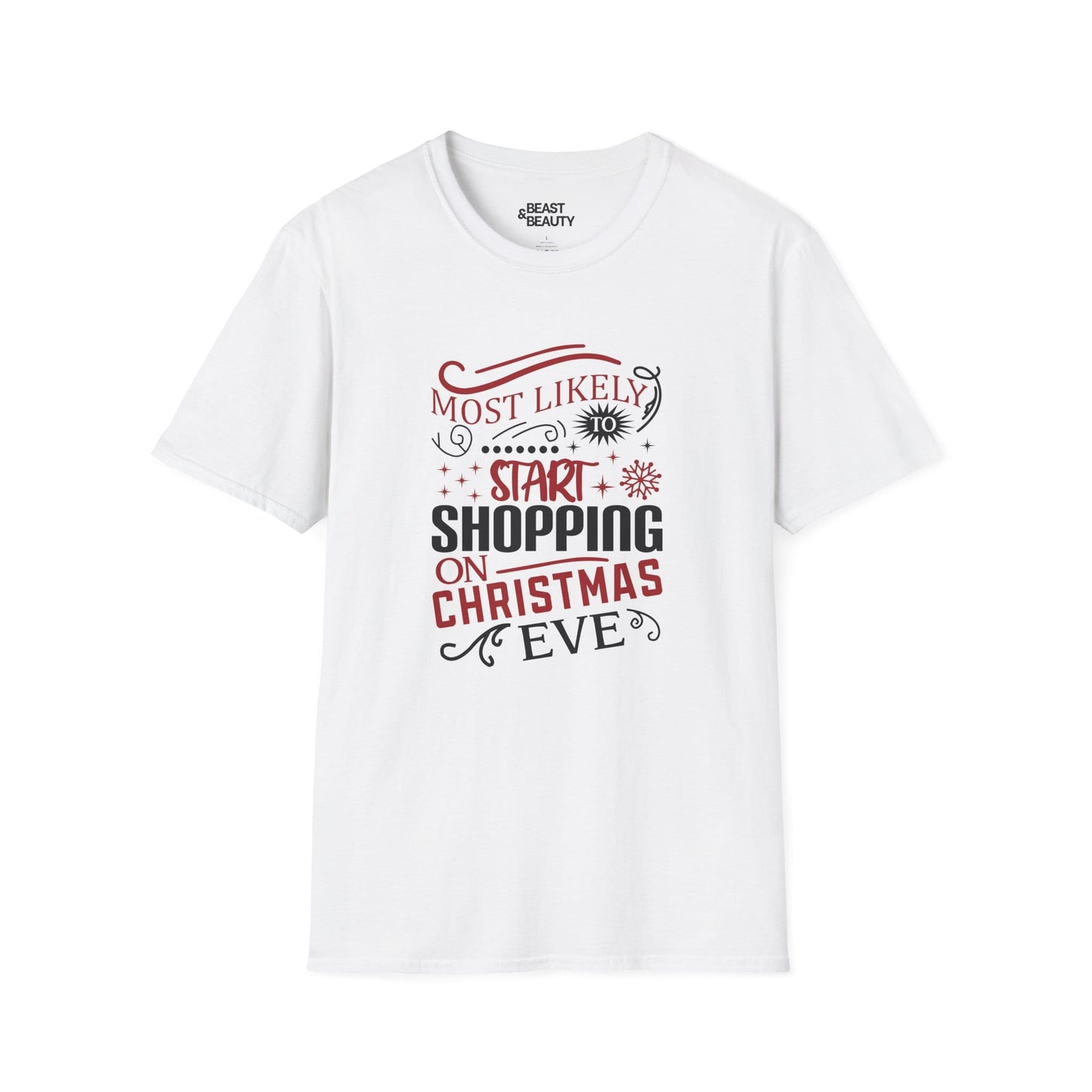 most likely to start shopping on christmas eve t-shirt white t-shirt uk Christmas gift idea