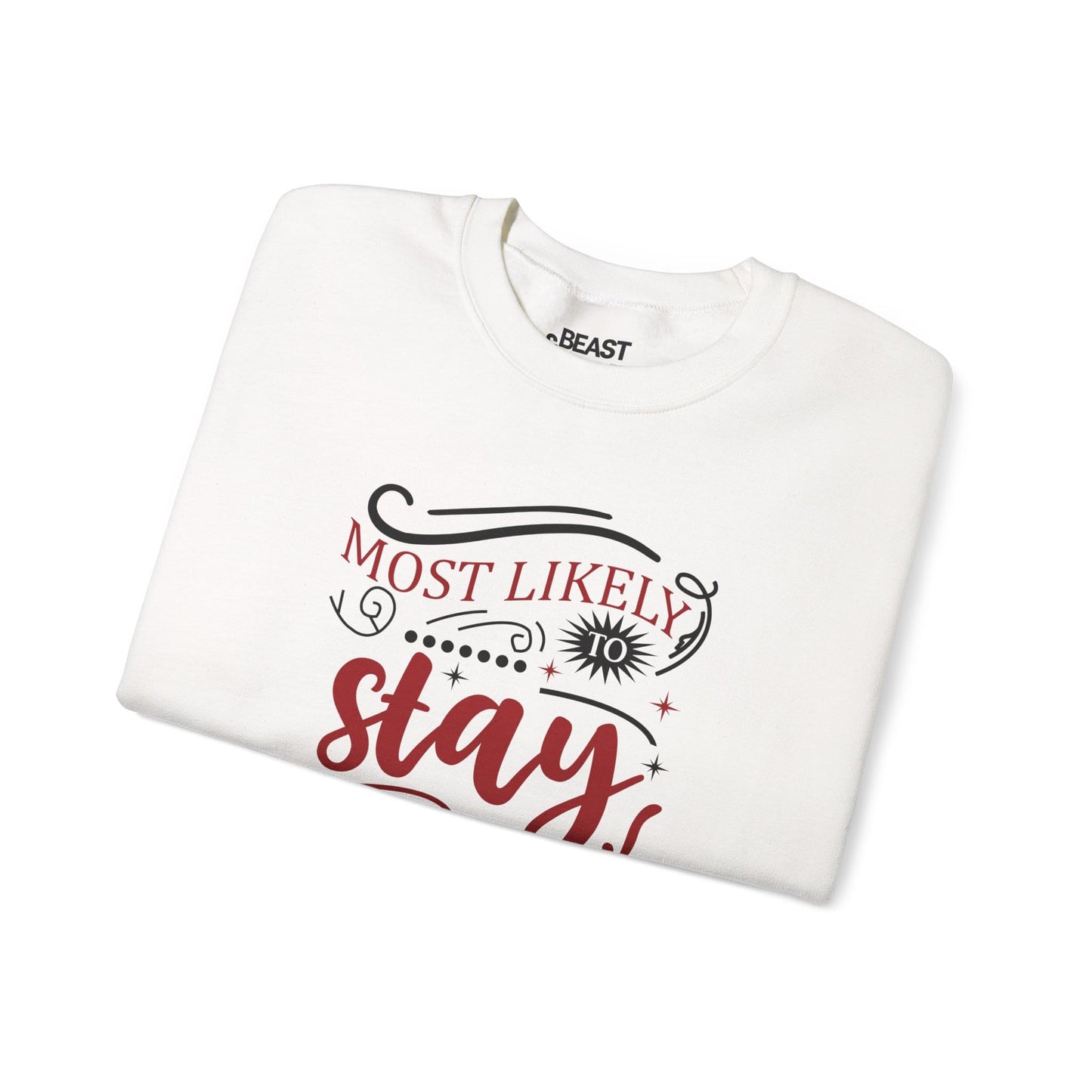 most likely to stay home christmas sweatshirt sweatshirt uk Christmas gift idea image 4