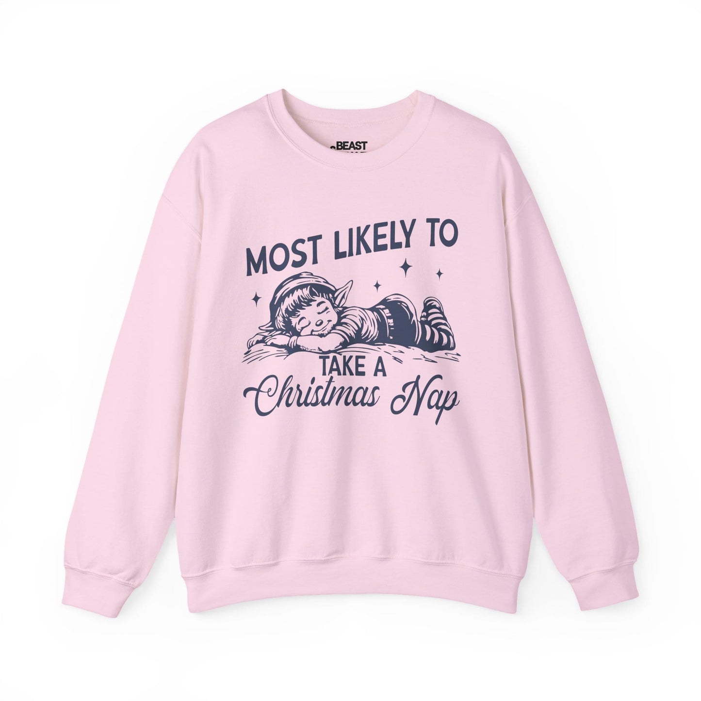 most likely to take a christmas nap sweatshirt light pink sweatshirt uk Christmas gift idea