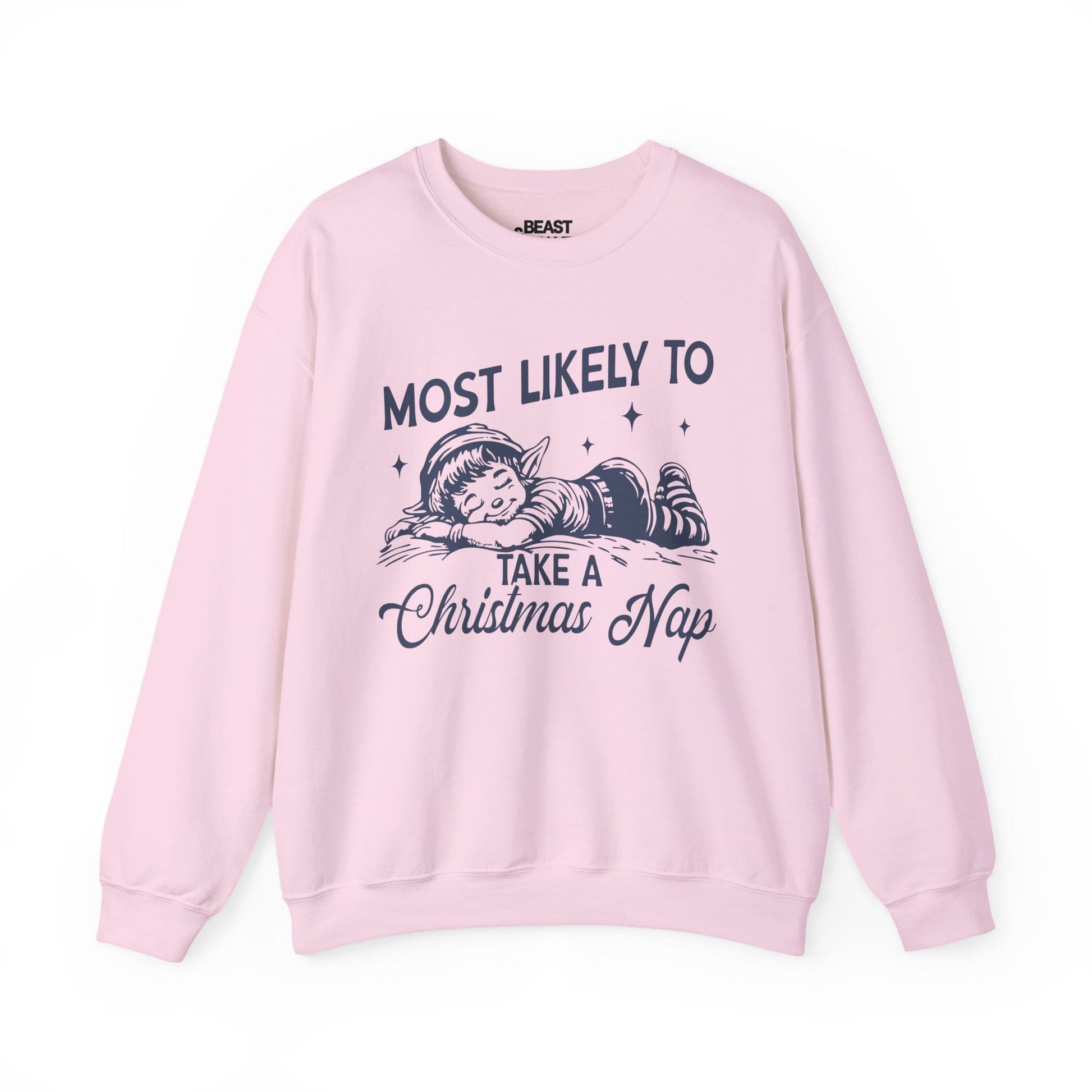 most likely to take a christmas nap sweatshirt light pink sweatshirt uk Christmas gift idea