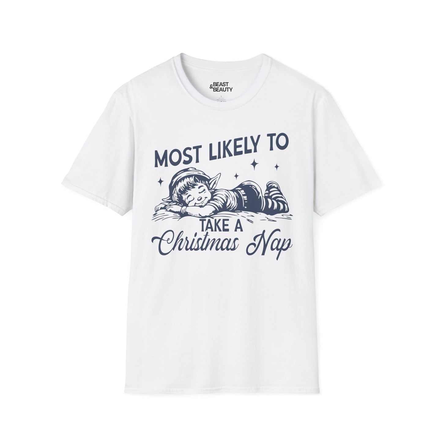 most likely to take a christmas nap t-shirt white t-shirt uk Christmas gift idea