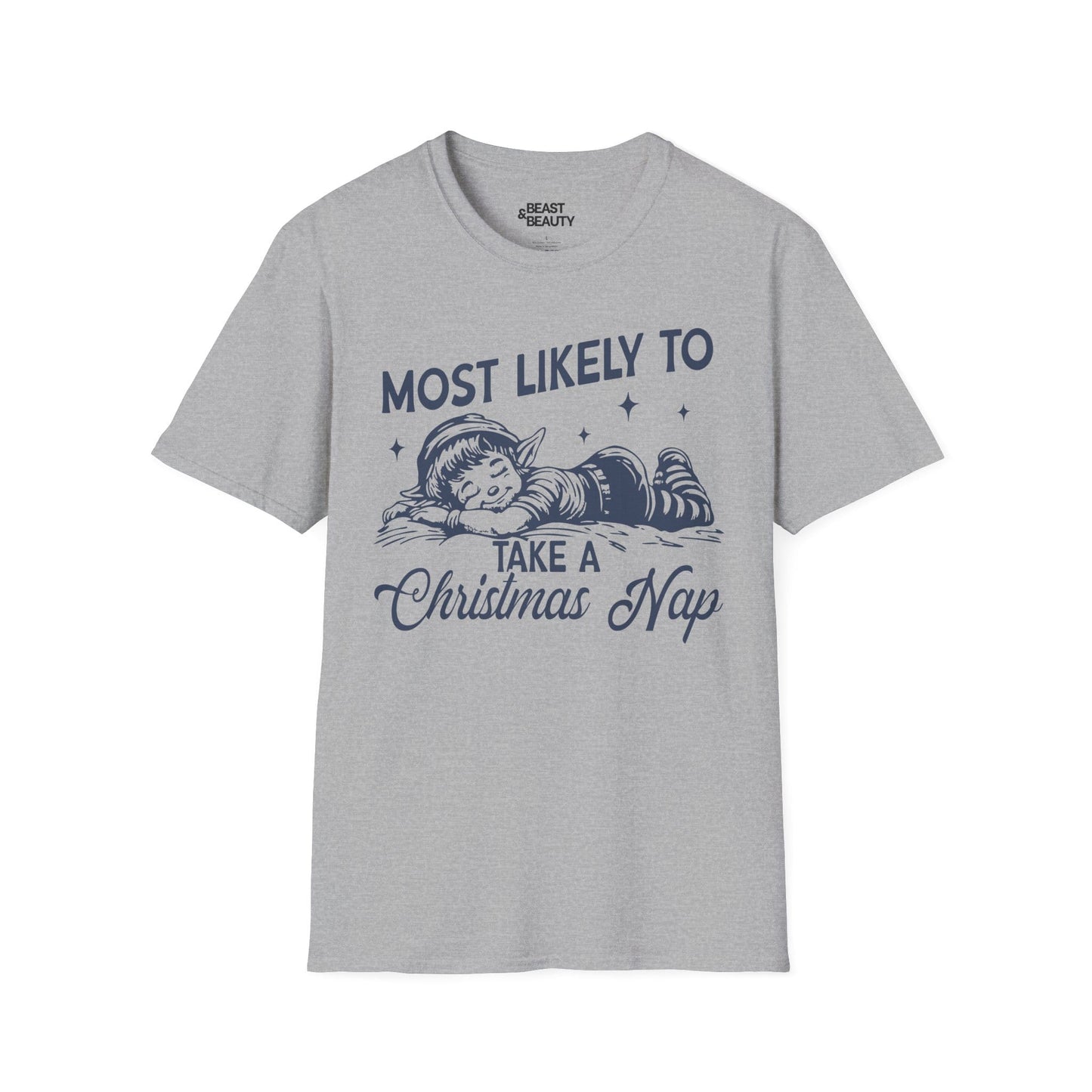 most likely to take a christmas nap t-shirt sport grey t-shirt uk Christmas gift idea