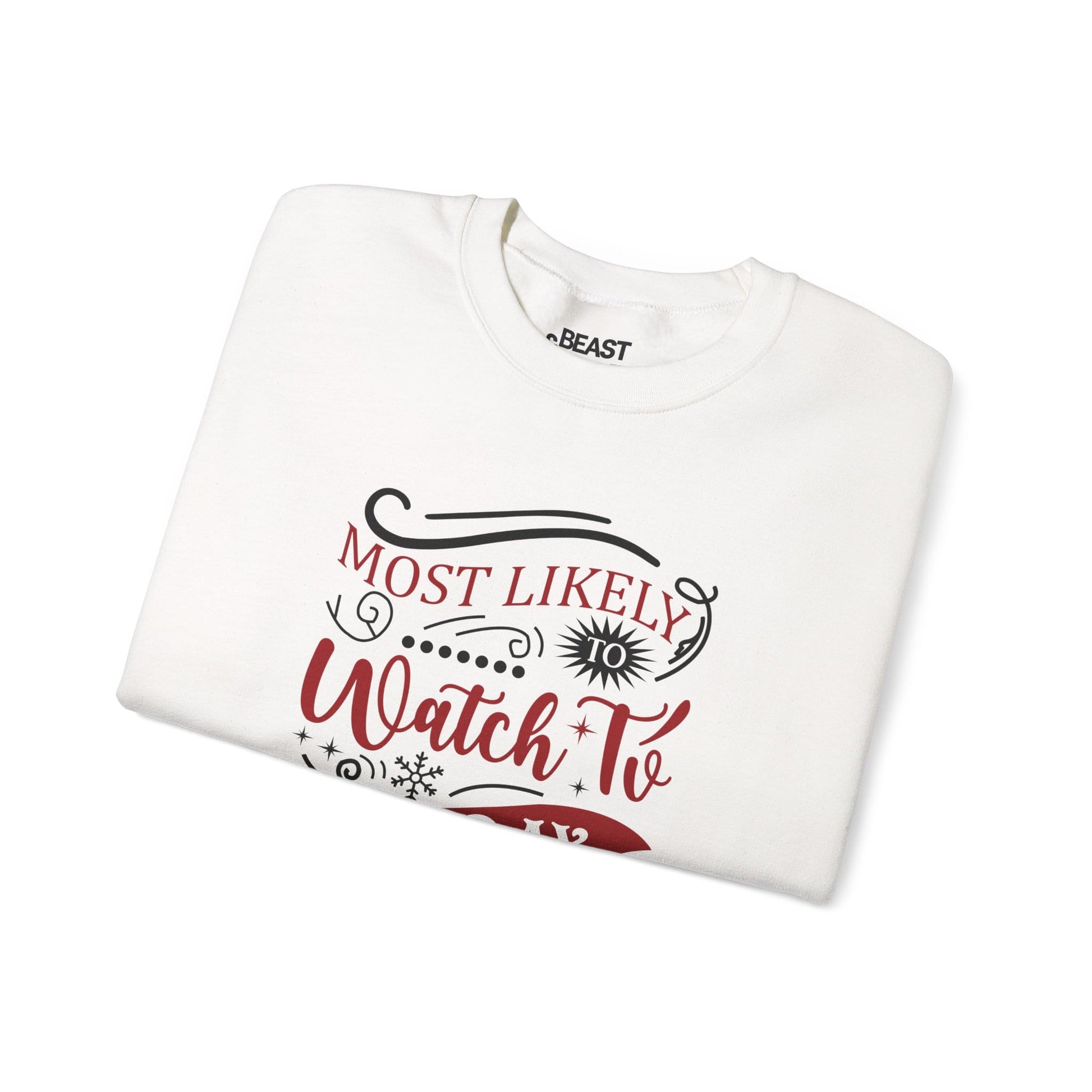 most likely to watch tv all day christmas sweatshirt sweatshirt uk Christmas gift idea image 4