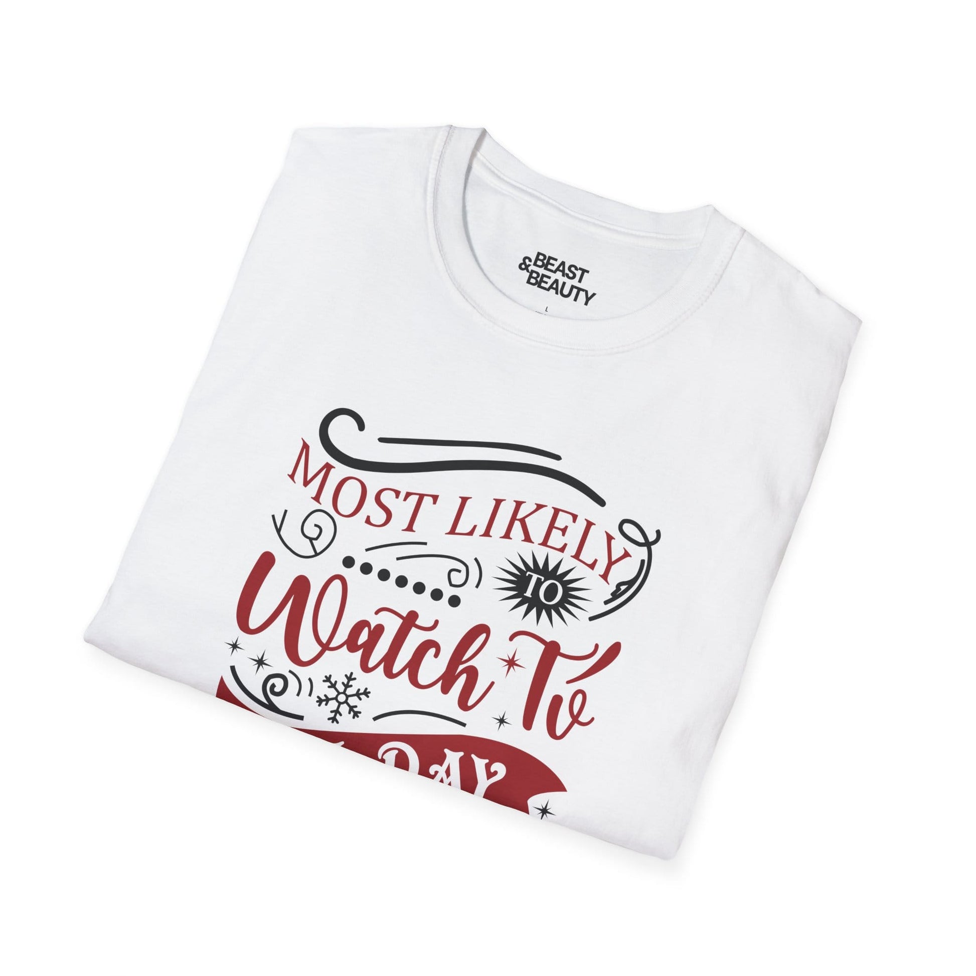 most likely to watch tv all day t-shirt t-shirt uk Christmas gift idea image 6