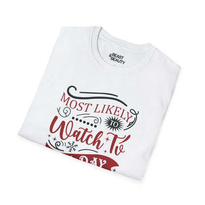 most likely to watch tv all day t-shirt t-shirt uk Christmas gift idea image 6