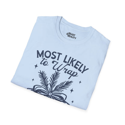 most likely to wrap all the presents christmas t-shirt t-shirt uk Christmas gift idea image 6