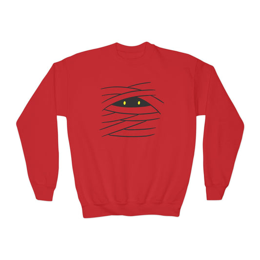 Mummy Eyes Kids Halloween Sweatshirt Red / XS gift_idea unique_gift personalised_gift