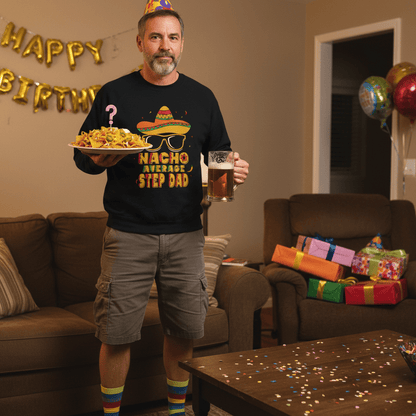 Nacho Average Step Dad Sweatshirt gift_idea unique_gift personalised_gift