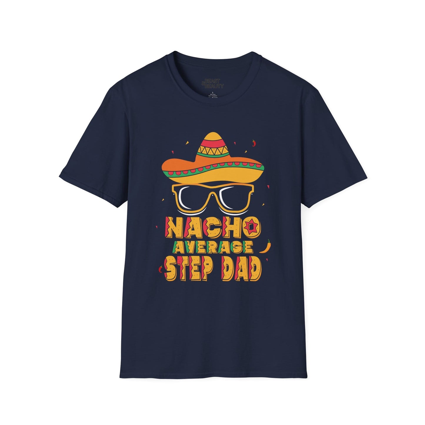 nacho average step dad t-shirt navy t-shirt uk Father's Day gift idea