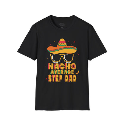 nacho average step dad t-shirt black t-shirt uk Father's Day gift idea