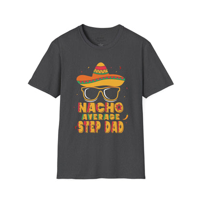 nacho average step dad t-shirt dark heather t-shirt uk Father's Day gift idea