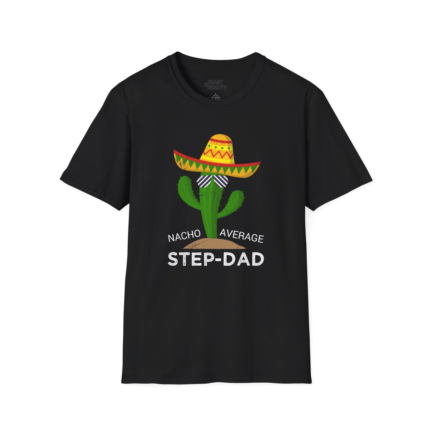 nacho average step-dad t-shirt black t-shirt uk Father's Day gift idea