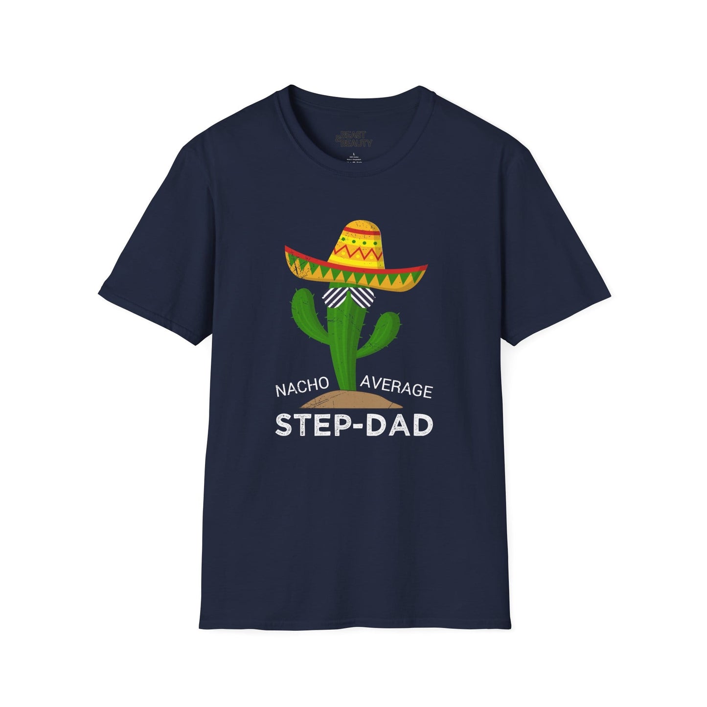 nacho average step-dad t-shirt navy t-shirt uk Father's Day gift idea