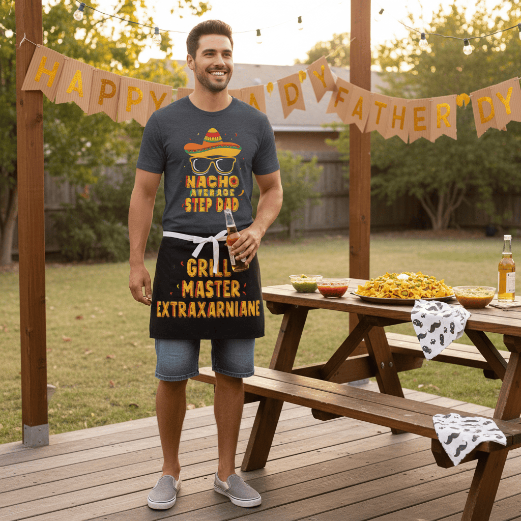 Nacho Average Step Dad T-Shirt gift_idea unique_gift personalised_gift