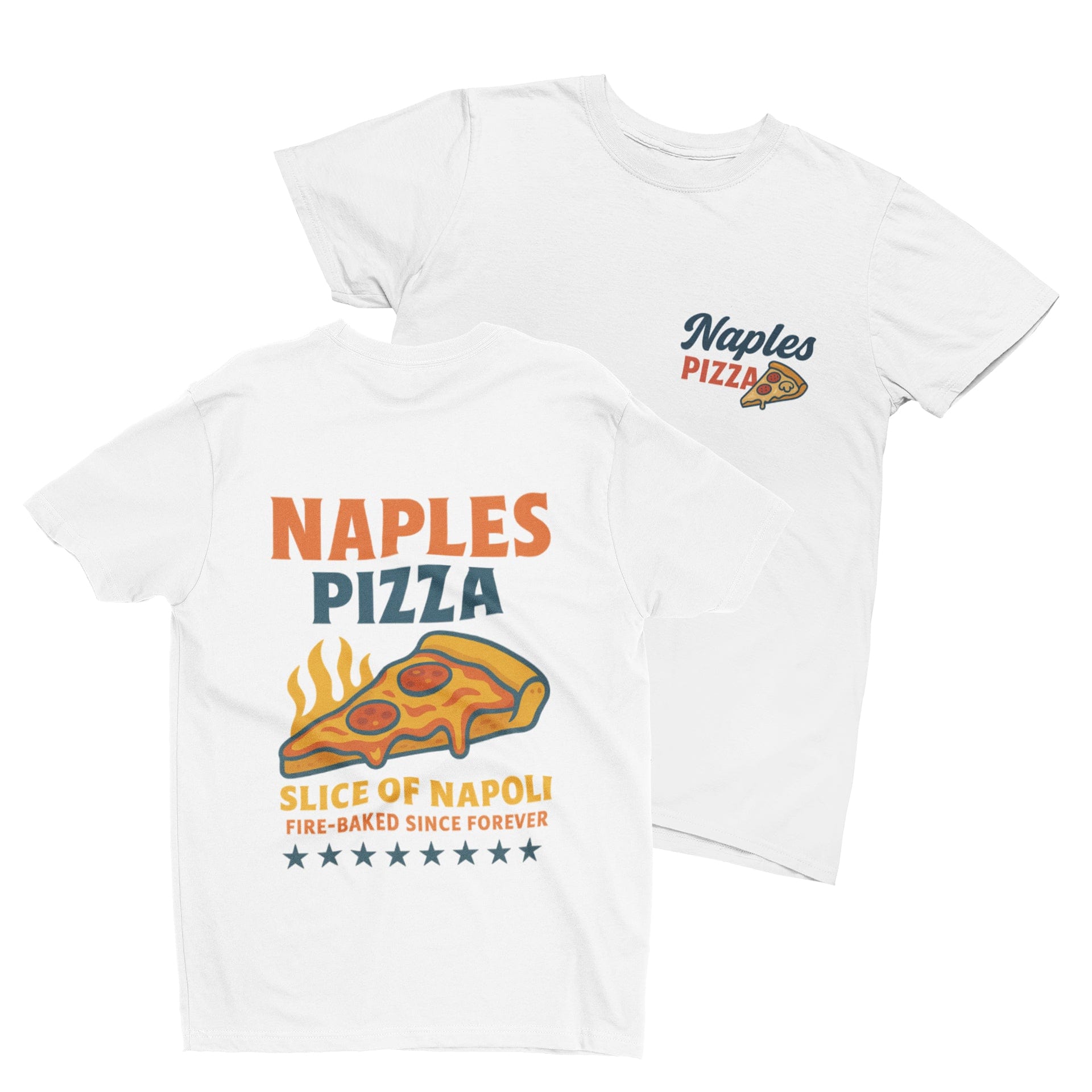 Naples Pizza T-Shirt – Slice of Napoli Retro Streetwear S (Adult) / T-Shirt gift_idea unique_gift personalised_gift