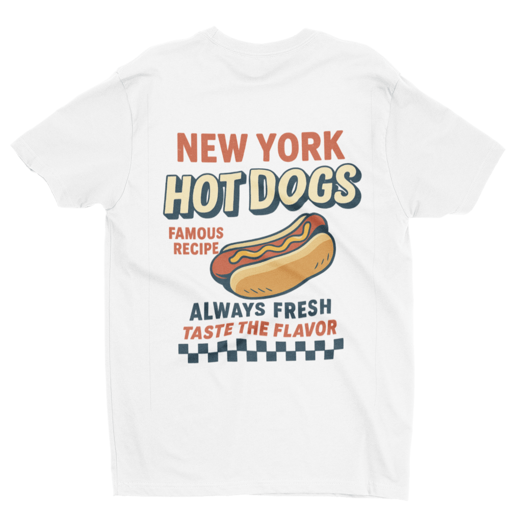 New York Hot Dogs T-Shirt – Classic NYC Street Food Tee gift_idea unique_gift personalised_gift