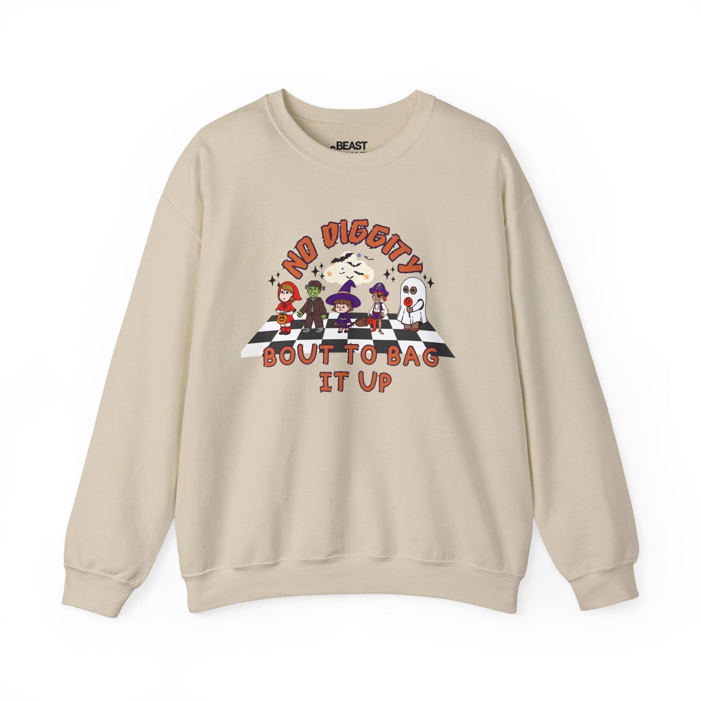 No Diggity Bout To Bag It Up Halloween Sweatshirt Sand / S gift_idea unique_gift personalised_gift
