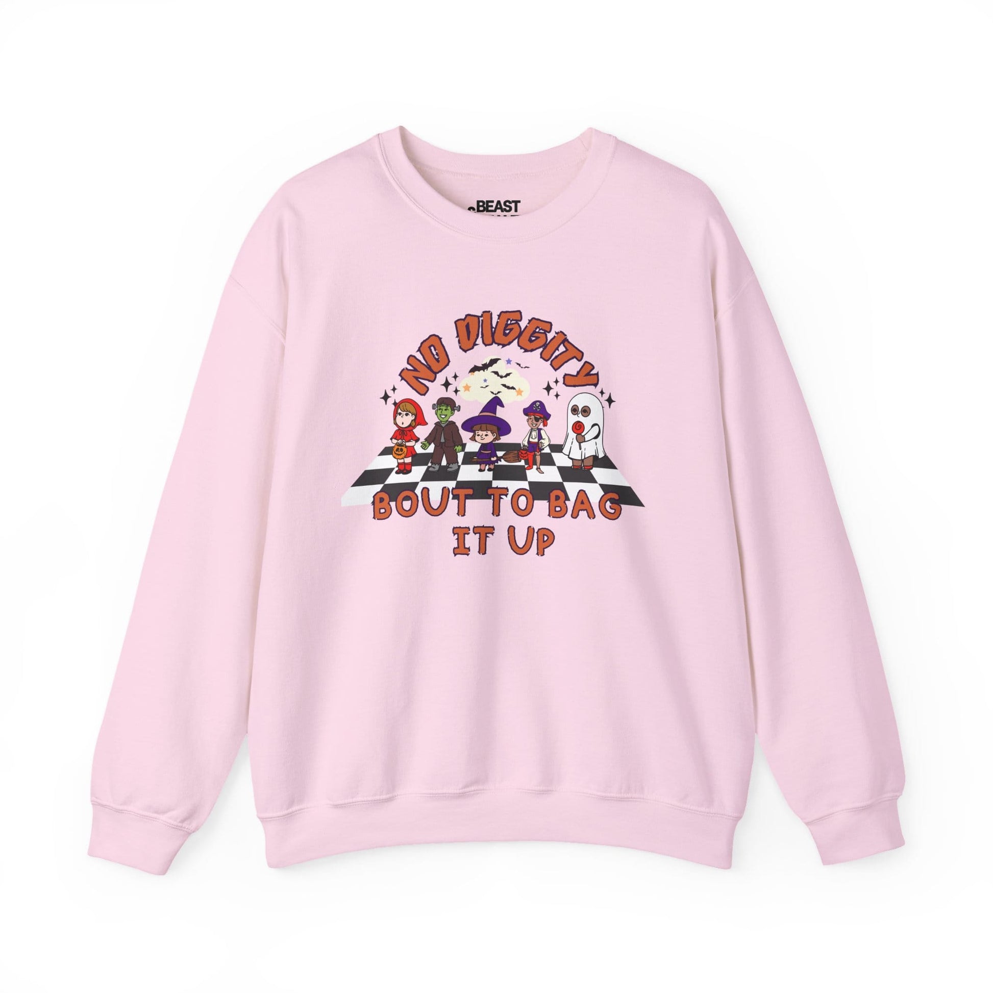 No Diggity Bout To Bag It Up Halloween Sweatshirt Light Pink / S gift_idea unique_gift personalised_gift