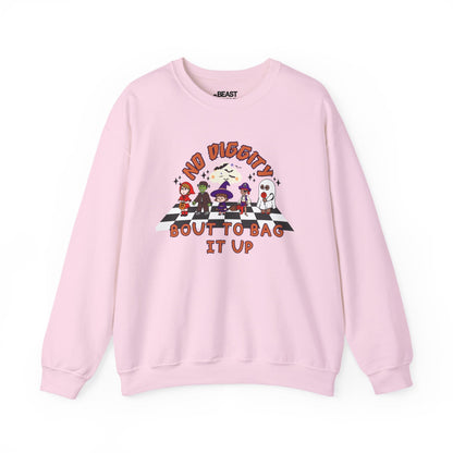 No Diggity Bout To Bag It Up Halloween Sweatshirt Light Pink / S gift_idea unique_gift personalised_gift