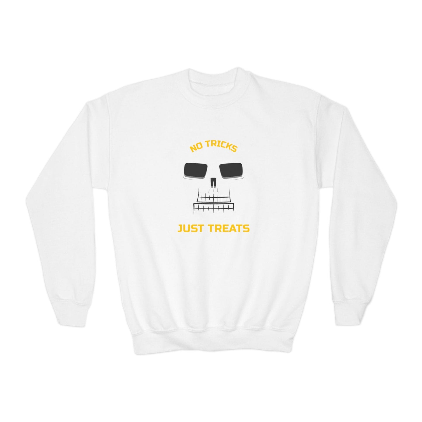 No Tricks Just Treats Skeleton Halloween Sweatshirt White / XS gift_idea unique_gift personalised_gift